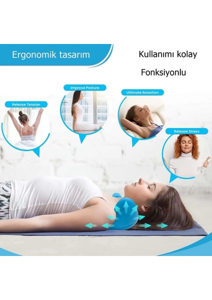 Kayropraktik Boyun Yastığı U Şekilli Masaj Destekli Bellek Köpük Yastık