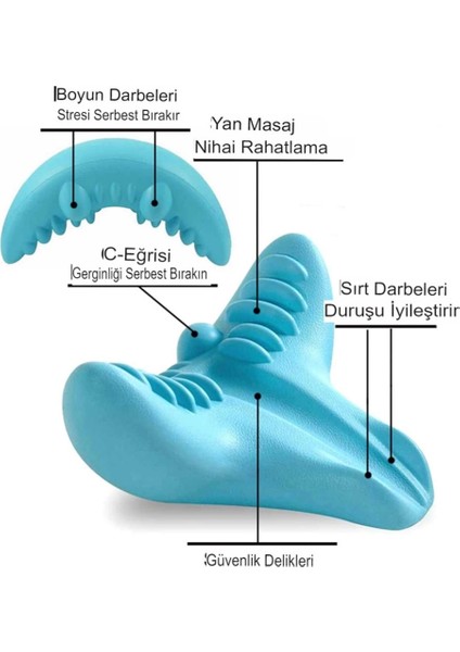 Kayropraktik Boyun Yastığı U Şekilli Masaj Destekli Bellek Köpük Yastık