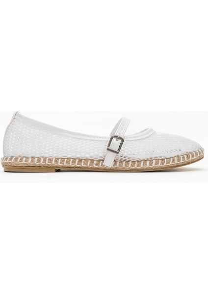 Fileli Kutlu Tek Biyeli Kadın Babet Beyaz fiyatları