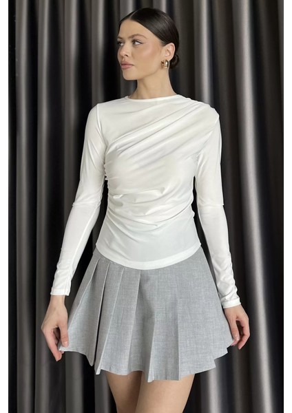 Kadın Bel ve Omuz Drapeli Bluz P-00016611 fiyatları