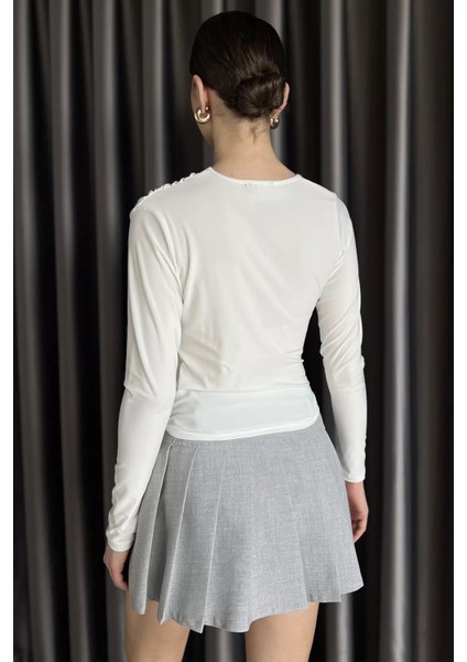 Kadın Bel ve Omuz Drapeli Bluz P-00016611 modelleri