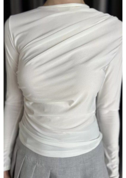 Kadın Bel ve Omuz Drapeli Bluz P-00016611 fırsatları