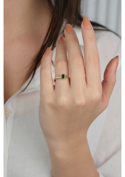 14 Ayar Ayar Yeşil Taşlı Tasarım Yüzük 901 fırsatları