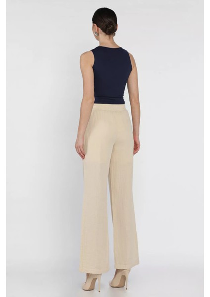 Kadın Bel Lastikli Bol Paça Pantolon P-00016612 modelleri
