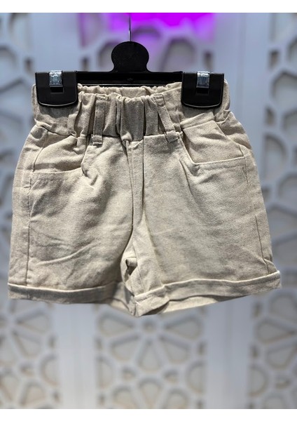 Müslin Düğmeli Fırfırlı Gömlek Keten Şort Kız Çocuk Alt Üst Takım indirimleri