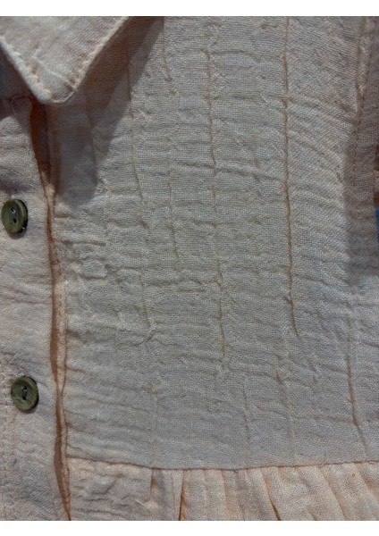 Müslin Düğmeli Fırfırlı Gömlek Keten Şort Kız Çocuk Alt Üst Takım fırsatları