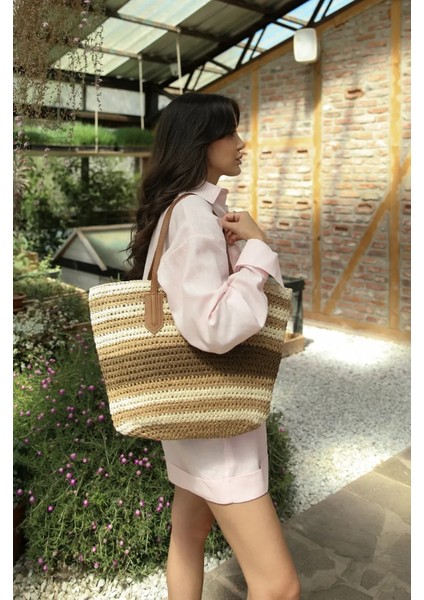 Forte Kahve Hasır Çanta modelleri