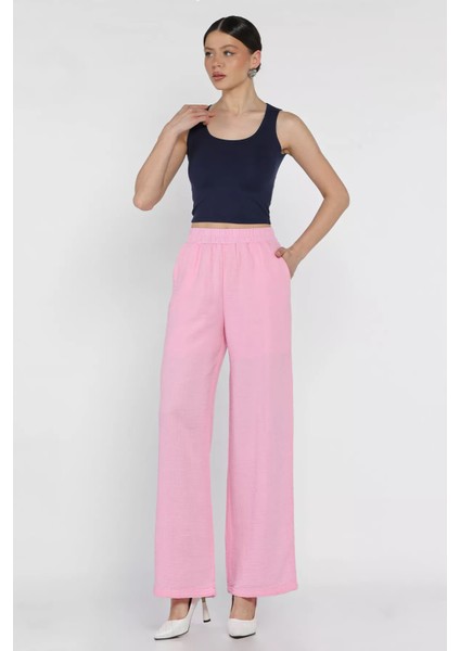 Kadın Bel Lastikli Bol Paça Pantolon P-00016612 fiyatları