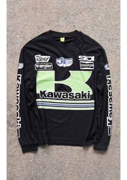 Race Day Kawasaki Uzun Kol T-Shirt