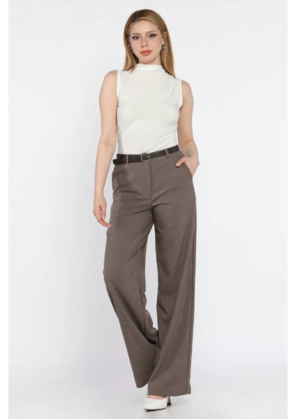 Kadın Kemerli Bol Paça Pantolon P-00016619 fiyatları