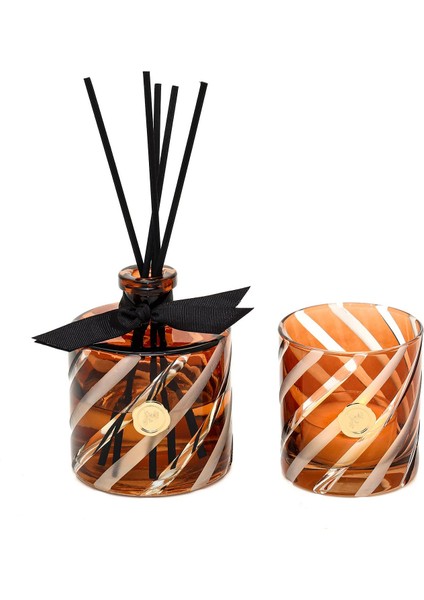 500 ml Kahverengi Spiral Kesme Cam Şişe Dark Amber Oda Kokusu