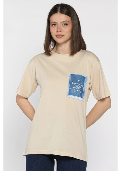 Kot Garnili Taşlı Kadın Tişört P-00016728 fiyatları
