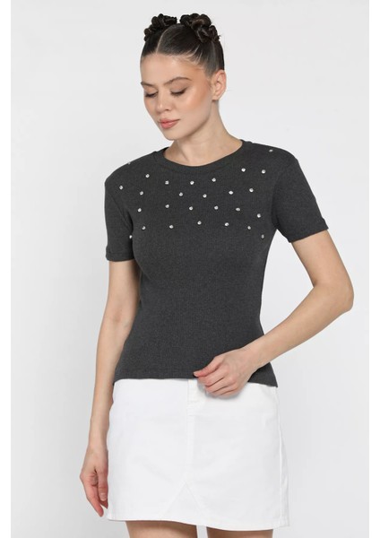 Taşlı Kadın Kaşkorse Bluz P-00016850