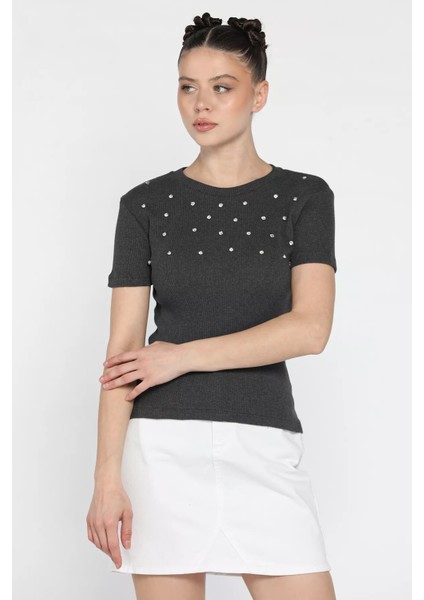 Taşlı Kadın Kaşkorse Bluz P-00016850