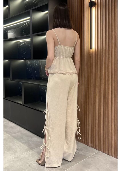 Ip Askılı Bel Lastikli Bluz Pantolon Ikili Takım P-00016623 fırsatları