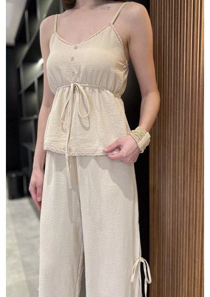 Ip Askılı Bel Lastikli Bluz Pantolon Ikili Takım P-00016623 indirimleri