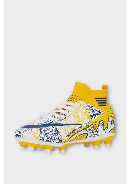 Çoraplı Bilekli Boğazlı Krampon Futbol Ayakkabısı Beyaz - Altın fiyatları