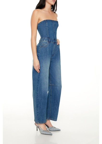 Denim Straight Leg Tulum fırsatları