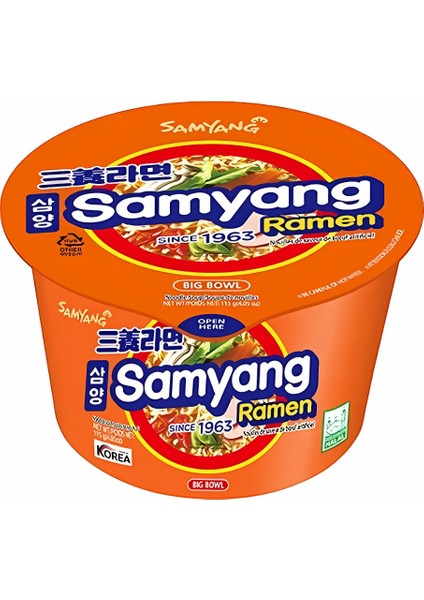 Ramen Beef Flavored Big Bowl Noodle Soup 115G