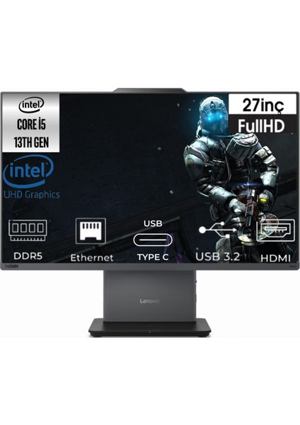 Thinkcentre Neo 50A Gen 5 I5-13420H 12SA0014TR-25 32GB 512GB UHD Graphics Windows 11 Pro 27" Full Hd All In One Pc