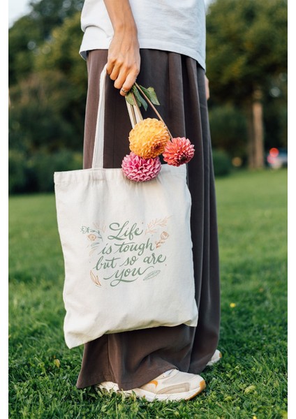 Ham Bez Çanta 35X40 cm - Life Is Tough But So You fiyatları