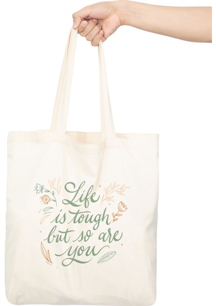 Ham Bez Çanta 35X40 cm - Life Is Tough But So You fırsatları