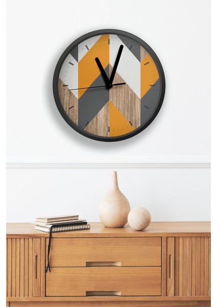 Dekoratif Ahşap Mdf 3D Efektli 5mm Duvar Saati - Model 1