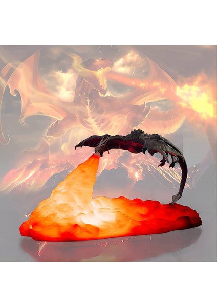 Yetişkin Çocuklar Ejderha Lava Lambaları,ejderha U Gece Işığı,ejderhalar Ay Işığı,yatak Odası Çocuk Gece Işıkları,yatak Odası LED Lamba,usb Işığı,garip Hediyeler,3d Baskılı Gece La (Yurt Dışından)