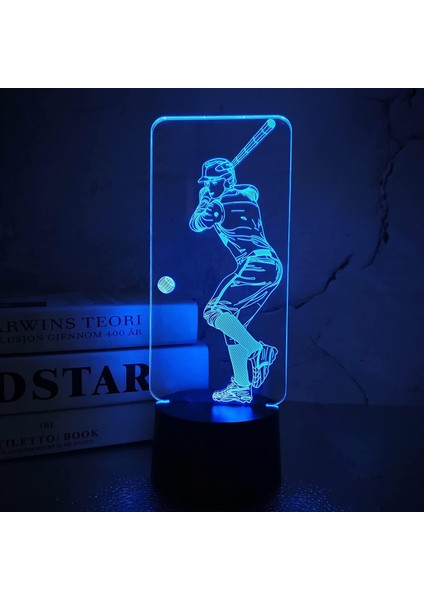 Çocuk Basketbol Figürü 3D Gece Lambası, Uzaktan Kumanda ile Değişen 16 Renk, Çocuk Odası U, Şekil Manga Illusion LED Oyuncak Lamba Kız Erkek Çocuklar Noel Hediyeleri (Kahvere (Yurt Dışından)