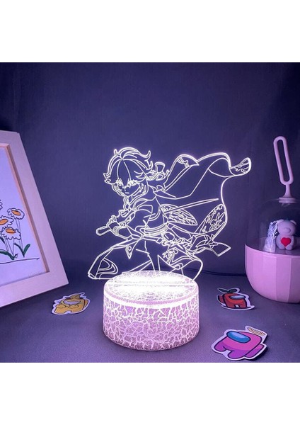 Oyun Genshin Impact Figure 3D Çocuk Gece Lambası, Uzaktan Kumanda ile Değişen 16 Renk, Çocuk Odası U, Manga Illusion LED Oyuncak Lamba Kız Erkek Noel Hediyeleri (Lav Lambası) (Yurt Dışından)