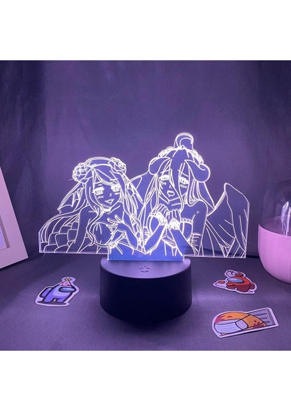 Anime Derebeyi Figürü Çocuk 3D Gece Işığı, Uzaktan Kumandayla Değişen 16 Renk, Çocuk Odası U, Şekil Manga Illusion LED Oyuncak Lamba Kız Erkek Çocuklar Noel Hediyeleri (Siyah (Yurt Dışından)