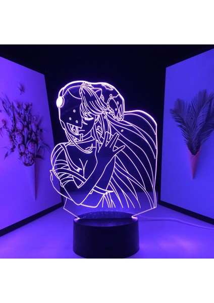 Elfen Lied Figure 3D Çocuk Gece Işığı, Uzaktan Kumanda ile Değişen 16 Renk, Çocuk Odası U, Lucy Nyu Şekil Manga Illusion LED Oyuncak Lamba Kız Erkek Çocuklar Noel Hediyeleri (Yurt Dışından)