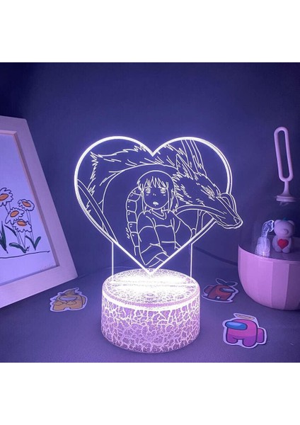 Çocuklar Beyaz Ejderha Figürü 3D Gece Işığı, Uzaktan Kumanda ile Değişen 16 Renk, Çocuk Odası U, Şekil Manga Illusion LED Oyuncak Lamba Kız Erkek Çocuklar Noel Hediyeleri (La (Yurt Dışından)