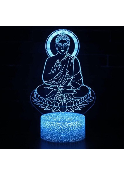 Çocuklar Budizm Şekil 3D Gece Lambası, Uzaktan Kumanda ile Değişen 16 Renk, Çocuk Odası U, Şekil Manga Illusion LED Oyuncak Lamba Kız Erkek Çocuklar Noel Hediyeleri (Bm2) (Yurt Dışından)