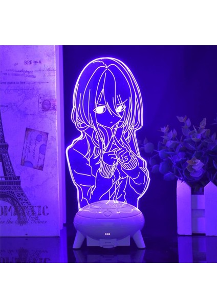 Quintessential Quintuplets Anime Nakano Miku Şekil Rgb 3D Sanat Ev Asyonu USB Uzaktan Kumandalı Yatak Odası Çocuklar Masa Lambası Doğum Günü/tatil/parti/noel/hediye Dıy Oyuncak (Yurt Dışından)
