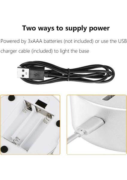 4 Takım 3D Gece LED Işık Lamba Tabanı, Akrilik Büyük Boy LED Taban 16 Renk Uzaktan Kumandalı LED Işık Tabanı ve Yatak Odası Çocuk Odası Restoran Mağazası USB Kablosu (4'lü Kare Beyaz) (Yurt Dışından)