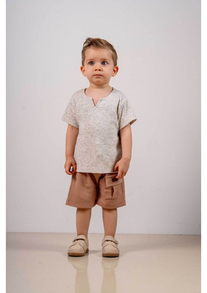 Bebek Çocuk Pamuklu Şortlu Rahat Takım Trend Moda Kız-Erkek Bebek Çocuk Alt Üst Takım modelleri