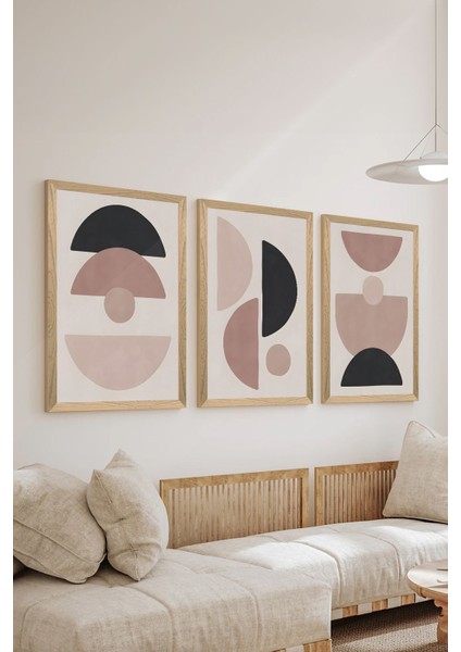 3 Parça Ahşap Çerçeve Görünümlü Mdf Poster Tablo Seti - Set 71