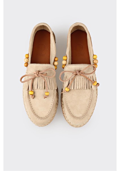 Bej Deri Kadın Günlük Ayakkabı fırsatları