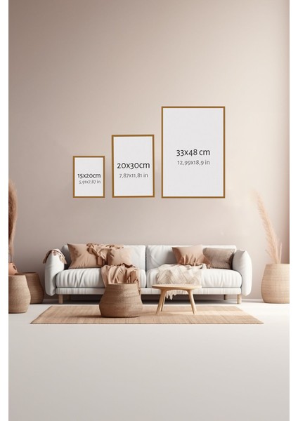 3 Parça Ahşap Çerçeve Görünümlü Mdf Poster Tablo Seti - Set 60