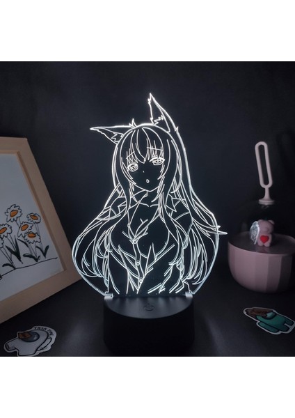 Anime Nekopara Şekil 3D Çocuklar Gece Lambası, Uzaktan Kumanda ile Değişen 16 Renk, Çocuk Odası U, Şekil Manga Illusion LED Oyuncak Lamba Kız Erkek Çocuklar Noel Hediyeleri ( (Yurt Dışından)