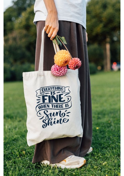 Ham Bez Çanta 35X40 cm - Everything Is Fine When There Is Sun Shine fiyatları