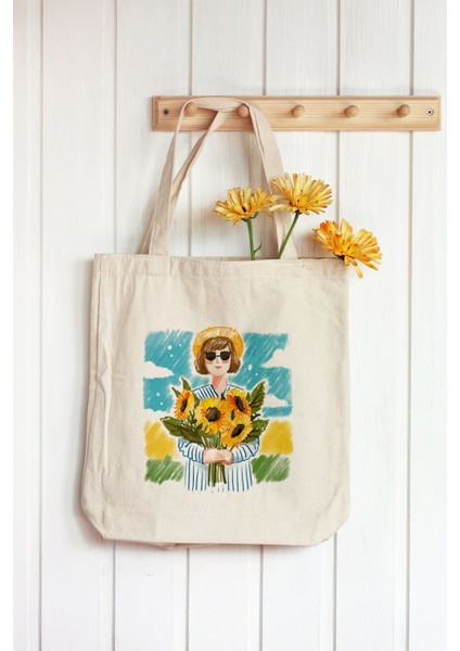 Ham Bez Çanta 35X40 cm - Flower