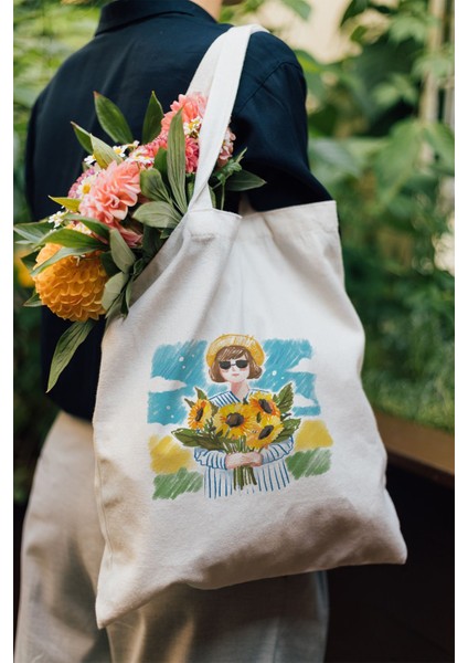 Ham Bez Çanta 35X40 cm - Flower modelleri