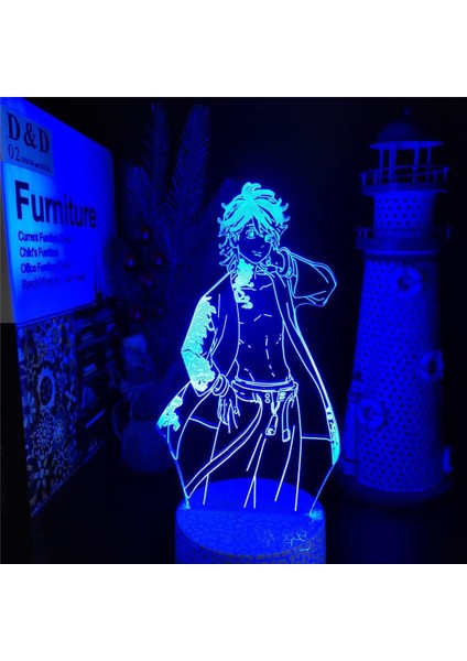 Anime Tokyo Revengersed 3D Nightlight 16 Renk Illusion Uzaktan Kumandalı LED Lamba, Manga Tokyo Revengers Revengers Şekil Noel Hediyesi Oyuncaklar Çocuklar/erkekler (Çatlak) (Yurt Dışından)