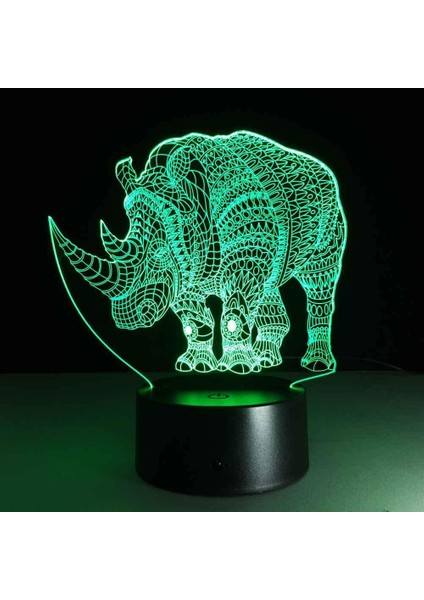 3D Optik Illüzyon LED Lamba Hayvan Inek Gece Lambası, USB Powered 16 Renk Yanıp Sönen Dokunmatik Anahtar Çocuklar Yatak Odası Asyon Aydınlatma Yenilik Noel Doğum Günü Hediyesi (Yurt Dışından) fiyatları