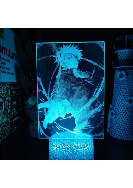 Anime Jujutsu Kaisen Şekil 3D Çocuklar Gece Lambası, Uzaktan Kumanda ile Değişen 16 Renk, Çocuk Odası U, Şekil Manga Illusion LED Oyuncak Lamba Kız Erkek Çocuklar Noel Hediye (Yurt Dışından)