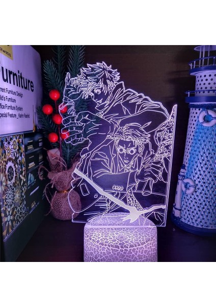 Anime Jujutsu Kaisen Şekil 3D Çocuklar Gece Işığı, Uzaktan Kumanda ile Değişen 16 Renk, Çocuk Odası U, Şekil Manga Illusion LED Oyuncak Lamba Kız Erkek Çocuklar Noel Hediyele (Yurt Dışından)