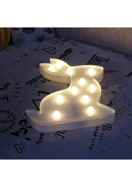 Lamba LED Neon Işıklar 3D Gece Lambası: Karikatür Tavşan Burcu Lambası, Pille Çalışan Tavşan Lambası, Bebek Odası Lambası, Kızlar Başucu Yatak Odası Yemek Masası U Ananas U (Yurt Dışından)