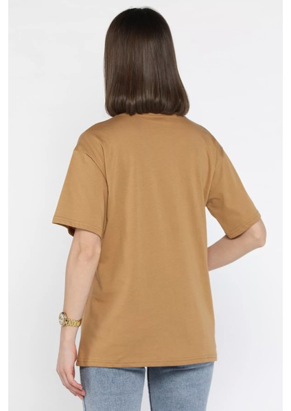 Yıldız Taşlı Bisiklet Yaka Kadın Tişört P-00016717 modelleri